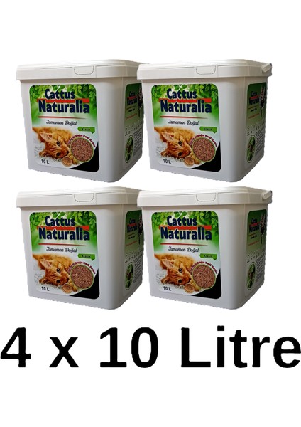 Aktif Karbonlu Klasik Ceviz Kabuğundan Yapılmış Doğal Kedi Kumu 4'lü; %100 Organik, Tozsuz, Kokusuz, 4x10 Litre