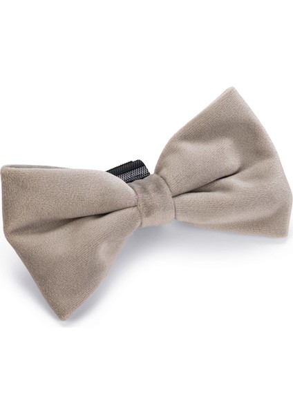 Dbl Köpek Papyonu, Kadife, Gri, 12cm