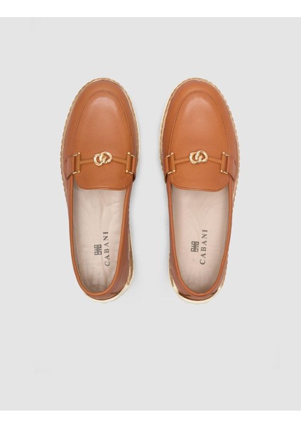 %100 Hakiki Deri Taba Kadın Loafer