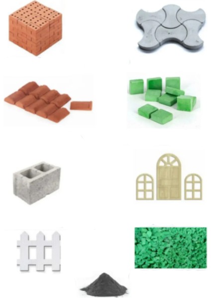 Minyatür Orta Paket Inşaat Seti (Kilit Taşı+Mozaik)