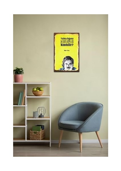 Metrashop Kuşe Kağıt Duvar Posteri Yalnızlığa Iyi Bak Oğuz Atay Retro Vintage DRTR0020