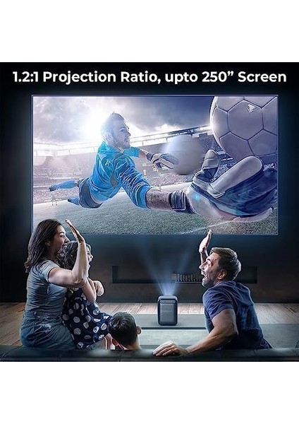 T2 Max Projeksiyon Cihazı Android, 450 Ansı Lümen, Otomatik Odaklama, Otomatik Köşe Düzeltme, Bluetooth Hoparlör Özellikli, Ekran Yansıtma, Gece Mavisi