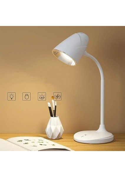VD-6046 Masa Lambası Kablosuz Type-C Şarjlı Katlanabilir LED Okuma Işığı, USB Şarj Bağlantı Noktası ve Dokunmatik Dimmer Kontrol Sistemi