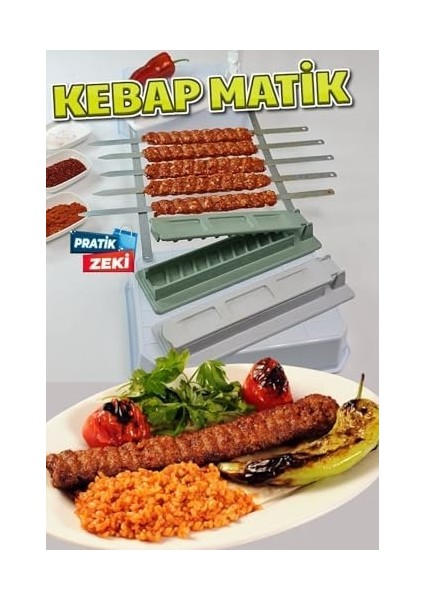 Diyarı Kebapmatik Adana Urfa Kebap Kalıbı Aparatı Pratik Hızlı Kebap Makinesi Kutusu Kebap Matik Kalıp