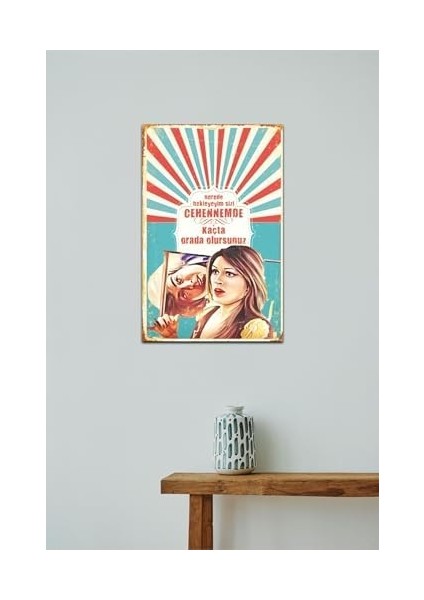 Metrashop Kuşe Kağıt Duvar Posteri Nerede Bekleyeyim Sizi Retro Vintage DRTR0096