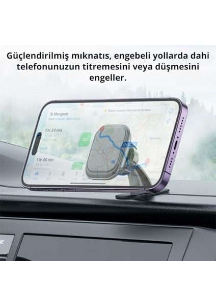 360° Döner Başlıklı Magsafe Uyumlu Torpido Üstü Araç Tutucu Iphone 12 13 14 15 Pro Max Uyumlu