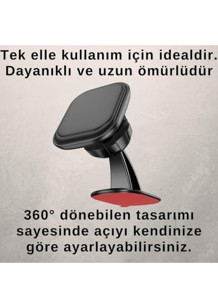 360° Döner Başlıklı Magsafe Uyumlu Torpido Üstü Araç Tutucu Iphone 12 13 14 15 Pro Max Uyumlu