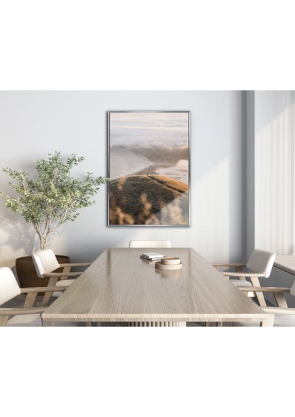 soft|dağ Manzara Modeli 01 |çerçeveli Temperli Cam Tablo Tekli Dikey