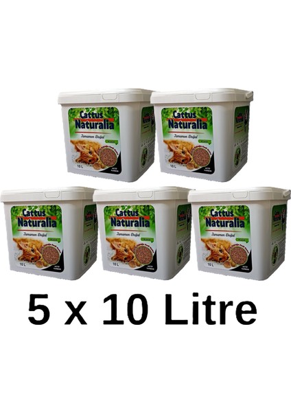 Aktif Karbonlu Klasik Ceviz Kabuğundan Yapılmış Doğal Kedi Kumu 5'li; %100 Organik, Tozsuz, Kokusuz, 5x10 Litre