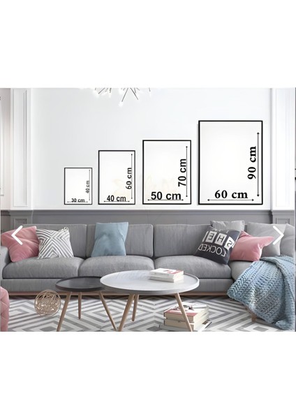bej-Siyah-Krem Soyut Model 0ı |çerçeveli Temperli Cam Tablo Tekli Dikey