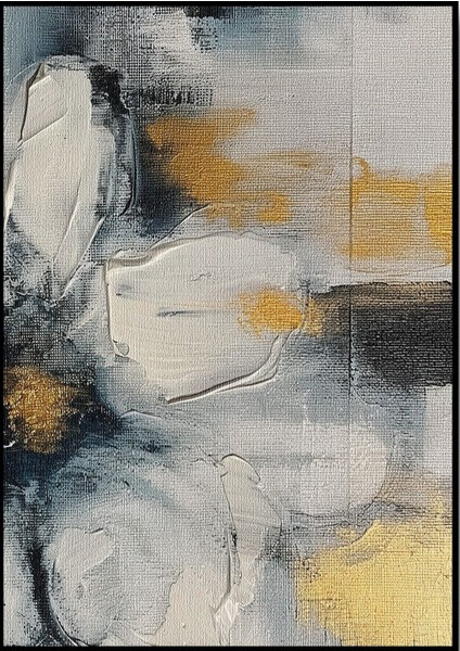 sarı-Gri-Siyah Çiçekli Soyut Model 1|çerçeveli Temperli Cam Tablo Tekli Dikey fiyatları