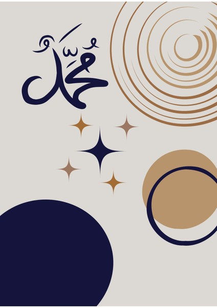 |gri-Lacivert Bohem Muhammed Islami Modeli |çerçeveli Temperli Cam Tablo Tekli Dikey fiyatları