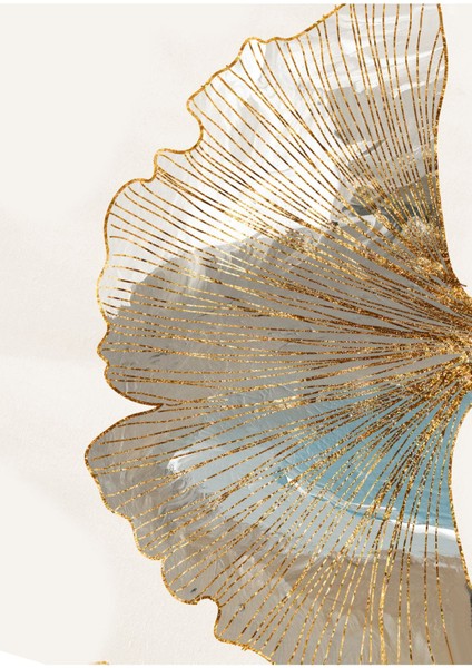 turkuaz Gold Sonsuzluk Çiçek Yaprak 1|çerçeveli Temperli Cam Tablo Tekli Dikey fiyatları