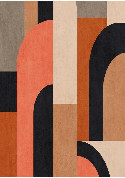 turuncu-Siyah-Pembe Soyut Model 1 |çerçeveli Temperli Cam Tablo Tekli Dikey fiyatları