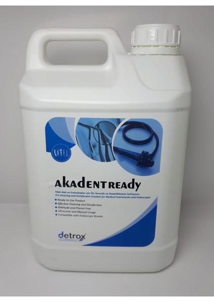 Akadent Ready Tıbbi Alet ve Endoskoplar Için Ön Temizlik ve Dezenfeksiyon Solüsyonu 5 Lt
