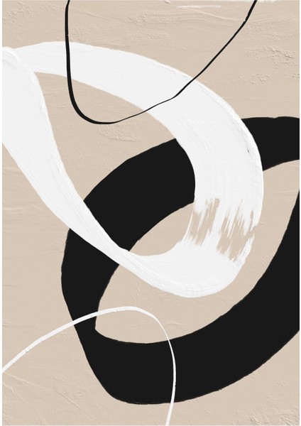 bej-Siyah-Krem Soyut Model Iı |çerçeveli Temperli Cam Tablo Tekli Dikey fiyatları