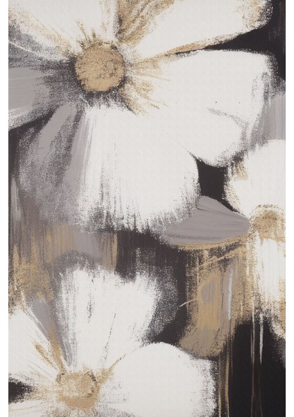 soyut Gri-Beyaz Çiçek Model 2|çerçeveli Temperli Cam Tablo Tekli Dikey fiyatları