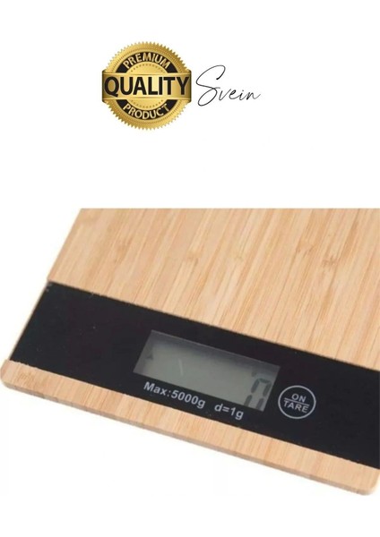 Premium Ahşap Dijital Ekranlı Yüksek Hassasiyet Mutfak Terazisi Bambu Tartı 5 kg Kapasiteli indirimleri