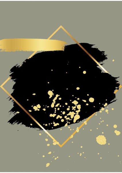 siyah-Gold-Gri Soyut Desenli Model 04 |çerçeveli Temperli Cam Tablo Tekli Dikey fiyatları
