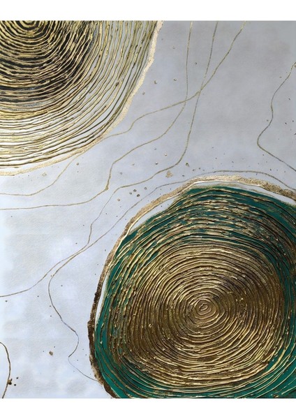 yeşil-Gold Soyut Yuvarlak Desenli Model|çerçeveli Temperli Cam Tablo Tekli Dikey fiyatları