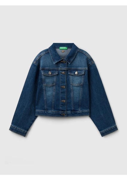 Benetton Kız Çocuk Denim Ceket 6-14 Yaş Mavi fiyatları