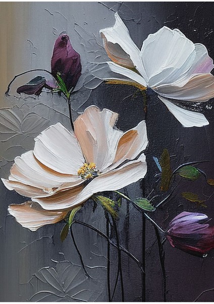 mor Krem Renkli Çiçekli Model 1|çerçeveli Temperli Cam Tablo Tekli Dikey fiyatları