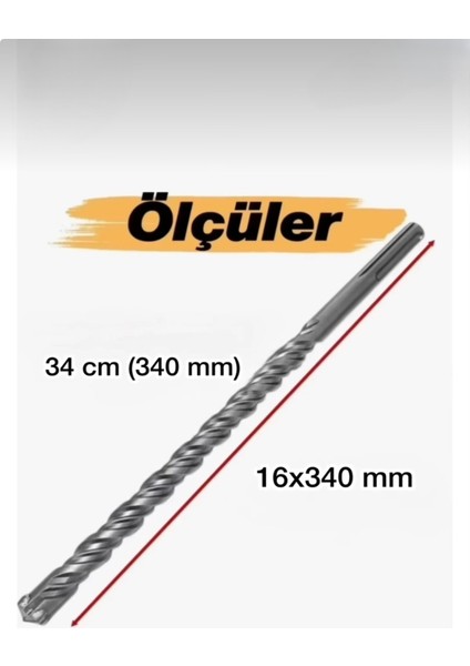 Sds Max Beton Delme Matkap Ucu 4 Elmaslı 16X340 mm