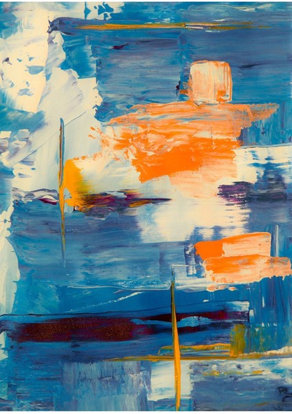 mavi-Turuncu-Sarı Soft Soyut Model 2 |çerçeveli Temperli Cam Tablo Tekli Dikey fiyatları