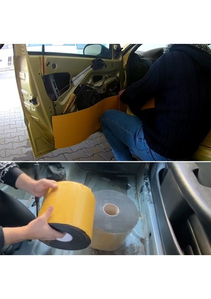 (5 MM EN:100 CM X 1 MT) Yapışkanlı Oto Araç Motor Ses Isı Yalıtım Izolasyon Bandı Kauçuk Sünger