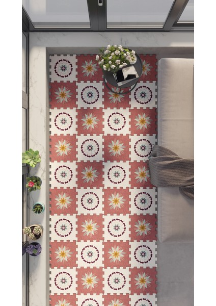 Dijital Baskılı Rengarenk Balkon Halısı Yolluk Yapboz Puzzle Japon Halı