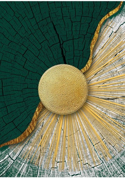 gri-Yeşil-Gold Etnik Soyut Modeli 2 |çerçeveli Temperli Cam Tablo Tekli Dikey fiyatları