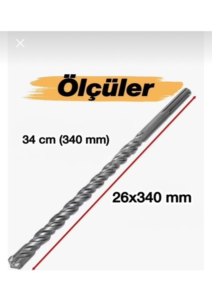 Sds Max Beton Delme Matkap Ucu 4 Elmaslı 26X340 mm fiyatları