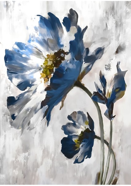 lacivert-Gold Sevilen Çiçeği Kombini Sol |çerçeveli Temperli Cam Tablo Tekli Dikey fiyatları