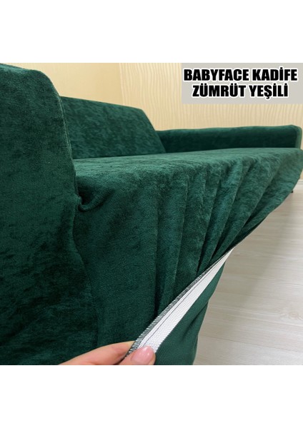 Babyface Kadife Kumaş 2 Adet Üçlü & Çekyat- 2 Adet Tekli Set Koltuk Kılıfı