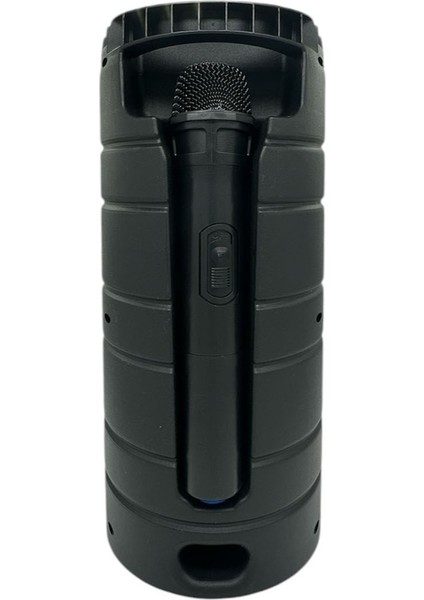 Karaoke Kablosuz Mikrofonlu Bluetooth Hoparlör LED Işıklı Taşınabilir Kablosuz Speaker