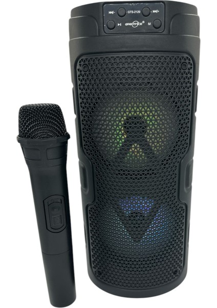Karaoke Kablosuz Mikrofonlu Bluetooth Hoparlör LED Işıklı Taşınabilir Kablosuz Speaker