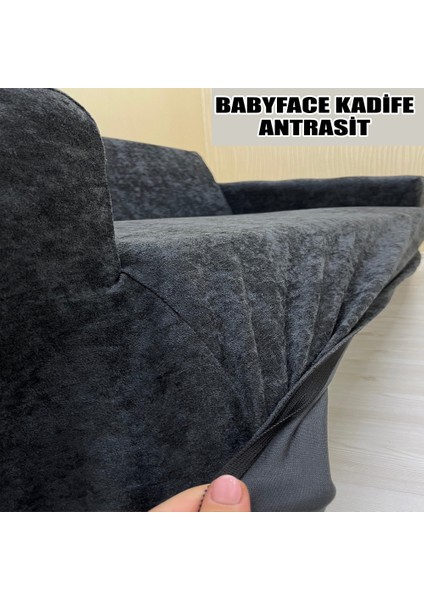 Babyface Kadife Kumaş 2 Adet Üçlü & Çekyat- 2 Adet Tekli Set Koltuk Kılıfı fiyatları