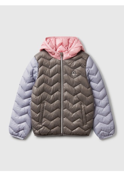 Benetton Kız Çocuk Mevsimlik Mont 6-14 Yaş Gri