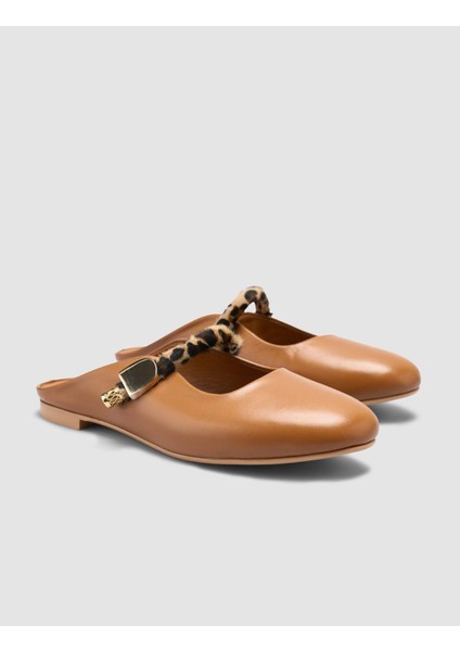 %100 Hakiki Deri Taba Kadın Leopar Detay Terlik fiyatları