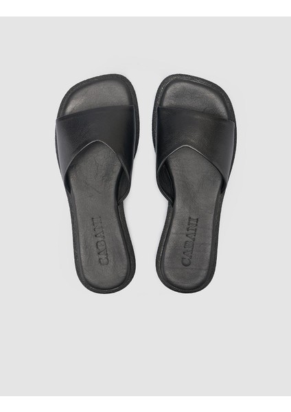 %100 Hakiki Deri Siyah Kadın Terlik