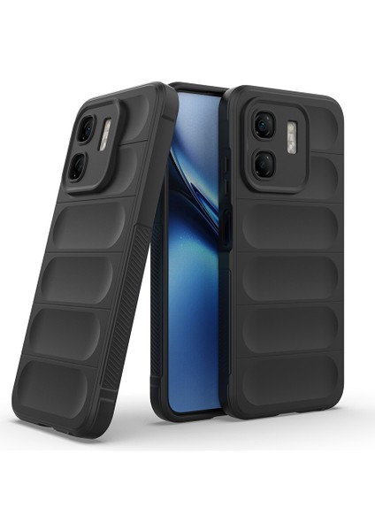 Infinix Hot 50I 4g Uyumlu Kılıf Etnik Optimum Silikon Siyah + Ekran Koruyucu