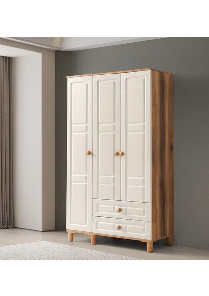 Feyzan Mdf 3 Kapılı Dolap - Krem