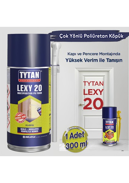Lexy 20 Pipetli Poliüretan Pu Köpük Sprey Kapı Pencere Yalıtım Dolgu Doldurucu 300 ml
