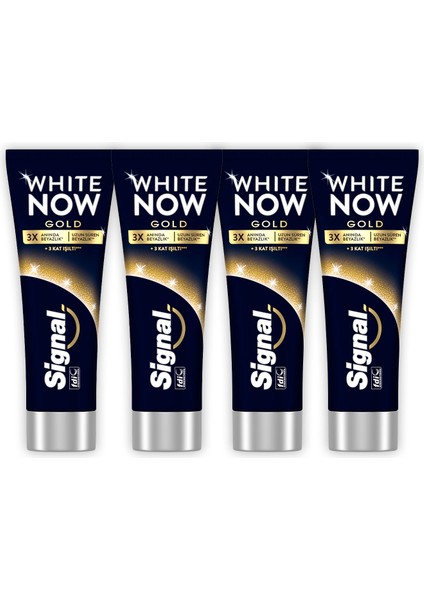 White Now Diş Macunu Gold 3 Kat Işıltı 75 ml x4