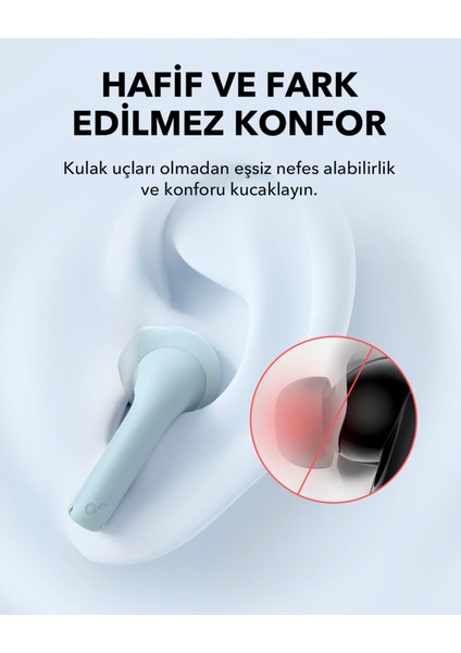 Soundcore K20i Kulak İçi Bluetooth Kulaklık - 36 Saat Çalma Süresi - ENC 2-Mikrofon ile Net Çağrılar - Mavi - A3994 (Anker Türkiye Garantili)