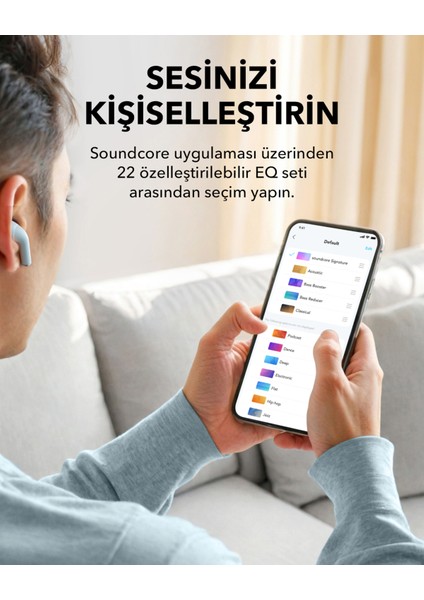Soundcore K20i Kulak İçi Bluetooth Kulaklık - 36 Saat Çalma Süresi - ENC 2-Mikrofon ile Net Çağrılar - Mavi - A3994 (Anker Türkiye Garantili)