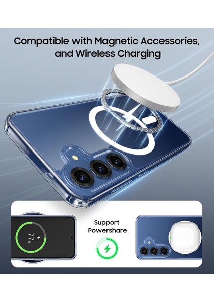 Samsung Galaxy S25 Kılıf Magsafe Wireless Kablosuz Şarj Destekli Sert Şeffaf Darbe Emici Kapak modelleri