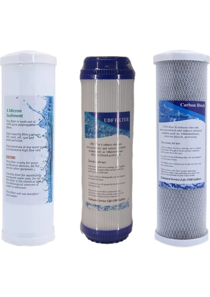 10" Açık Kasa Takım Su Arıtma Filtresi Set 3'lü