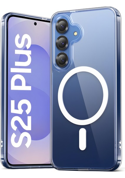 Samsung Galaxy S25 Plus Kılıf Magsafe Wireless Kablosuz Şarj Destekli Sert Şeffaf Darbe Emici Kapak