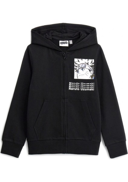 Original Marines Erkek Çocuk Fermuarlı Sweatshirt 8-14 Yaş Siyah